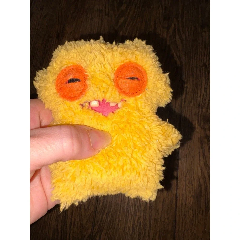 FUGGLER Funny Ugly Plush Monster Keychain Keyring SIR NOBBYNUTS YELLOW - Picture 2 of 3